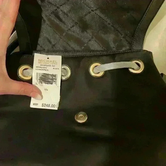 Michael Kors- Bedford Zip Backpack- Black NWT main image 7
